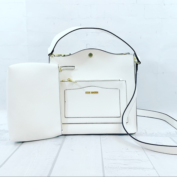 Steve Madden Handbags - Steve Madden BLupita White Satchel Shoulder Bag